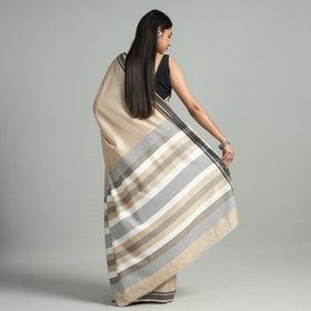 Beige - traditional vidarbha tussar silk cotton handloom