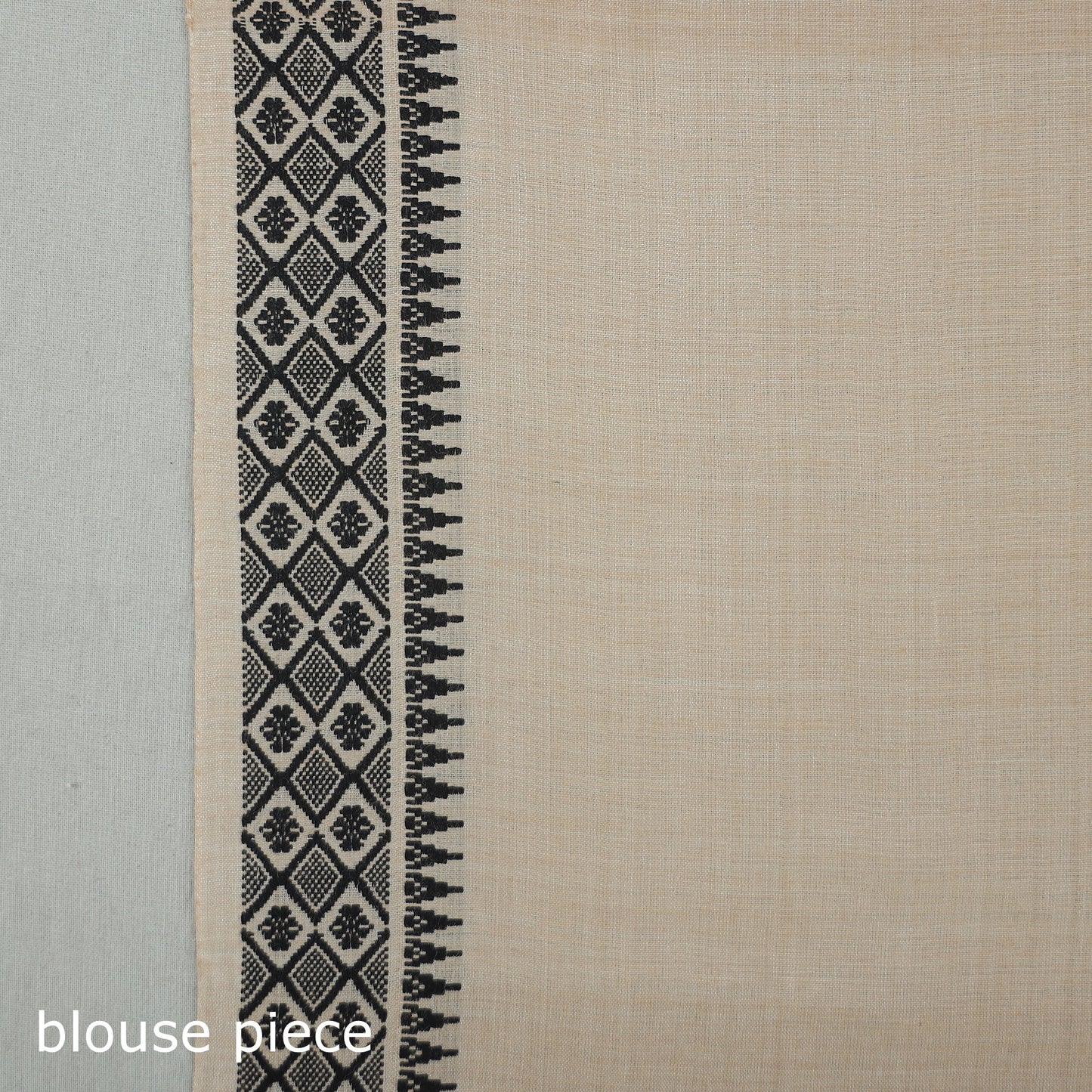 Beige - traditional vidarbha tussar silk cotton handloom