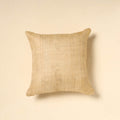Buy Beige Tussar Silk Bengal Kantha Work Cushion Cover