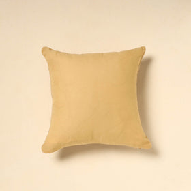 Buy Beige Tussar Silk Bengal Kantha Work Cushion Cover