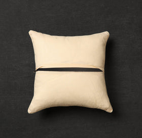 Buy Beige Tussar Silk Bengal Kantha Work Cushion Cover