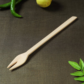  Handmade Udayagiri Beige Wooden Serving Kajur Fork 08