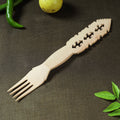  Handmade Udayagiri Beige Wooden Serving Kajur Fork 14