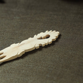  Handmade Udayagiri Beige Wooden Serving Kajur Fork 10