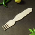  Handmade Udayagiri Beige Wooden Serving Kajur Fork 11