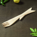  Handmade Udayagiri Beige Wooden Serving Kajur Fork 06