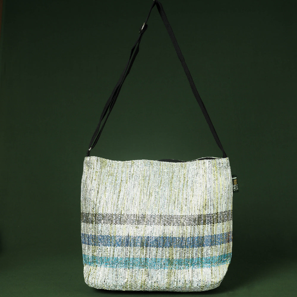 Beige Upcycled Weave Handmade Sling Bag