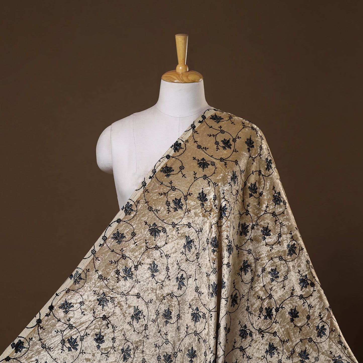 Velvet natural dyed hand fabric 08 - handcrafted