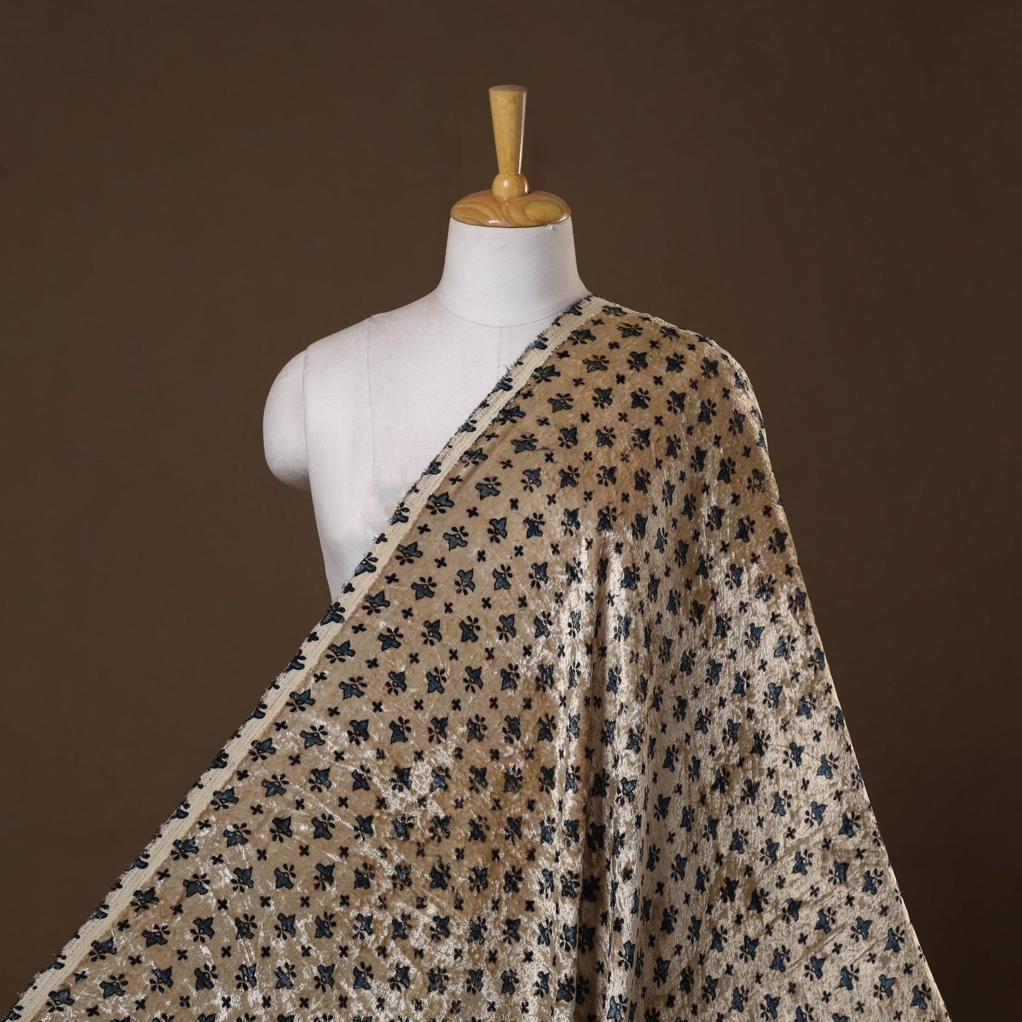 Velvet natural dyed hand fabric 11 - handcrafted