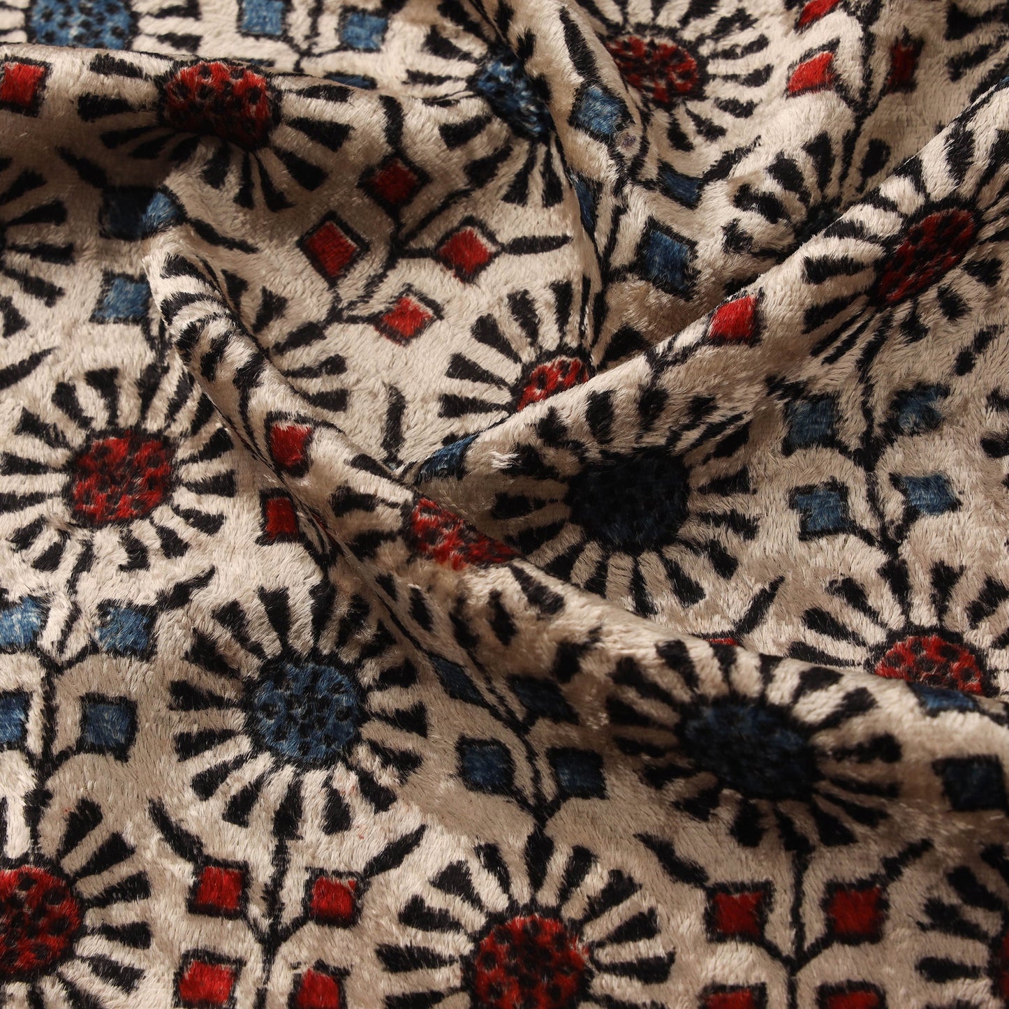 Velvet natural dyed hand fabric 27 - handcrafted