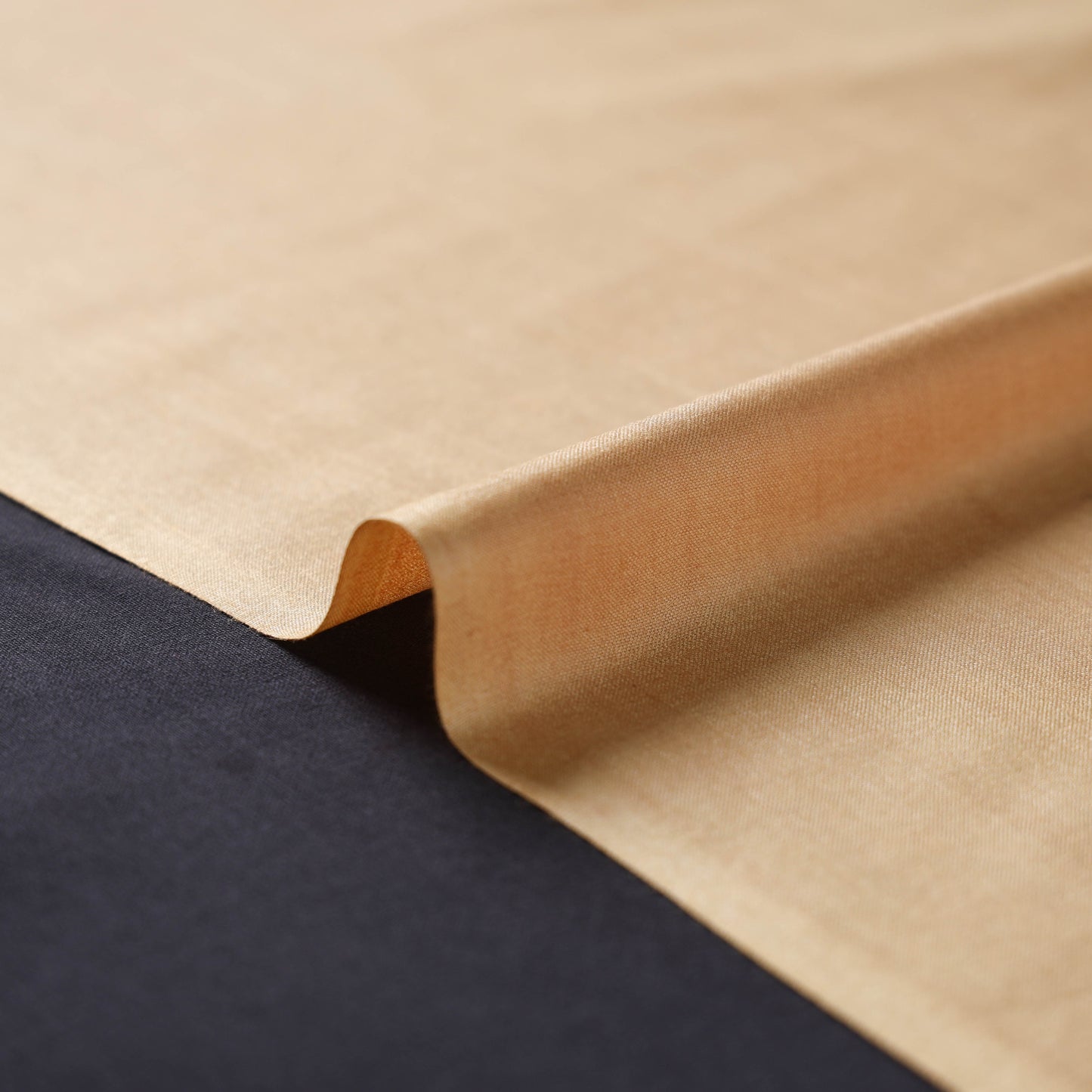 Beige - vidarbha handloom plain tussar silk fabric 09