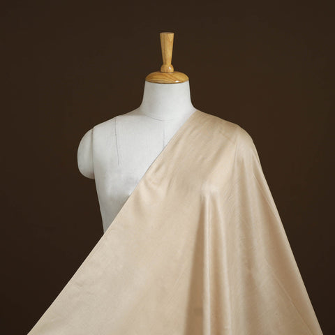 Beige - vidarbha handloom plain tussar silk fabric 10