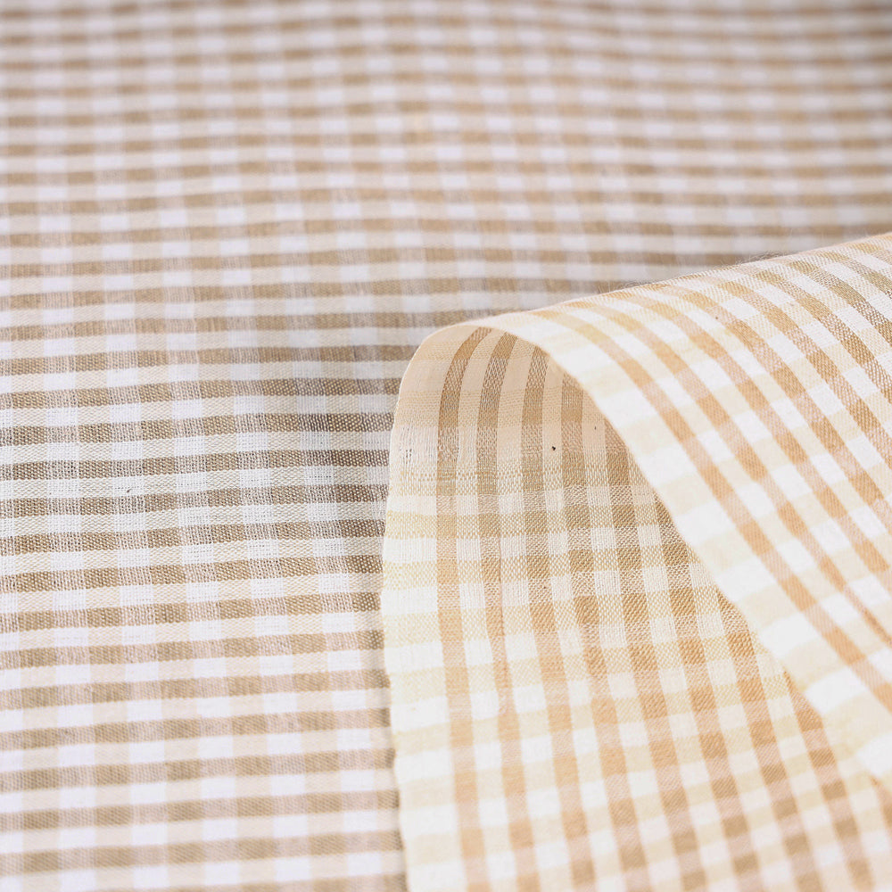 Buy Vidarbha Tussar Silk Checks Handloom Fabric Fabric Online l iTokri.com