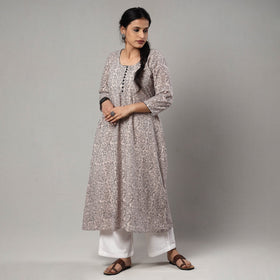  Block Print Cotton A-Line Bagh Kurta for Women