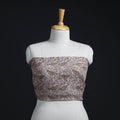 Beige - woollen kalamkari blouse piece 41 - handcrafted