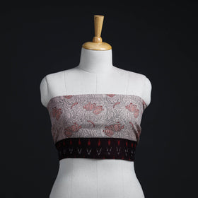 Beige - woollen kalamkari blouse piece 43 - handcrafted