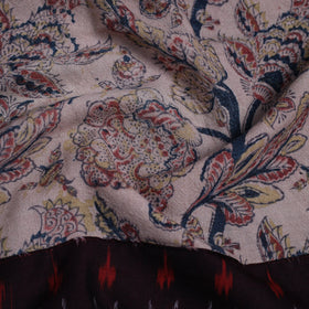 Beige - woollen kalamkari blouse piece 45 - handcrafted