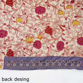 Beige - zardozi hand embroidered kalamkari cotton blouse