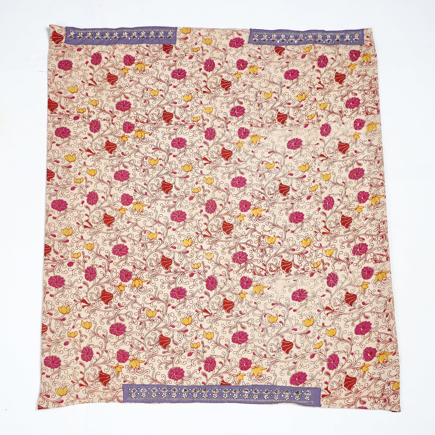 Beige - zardozi hand embroidered kalamkari cotton blouse