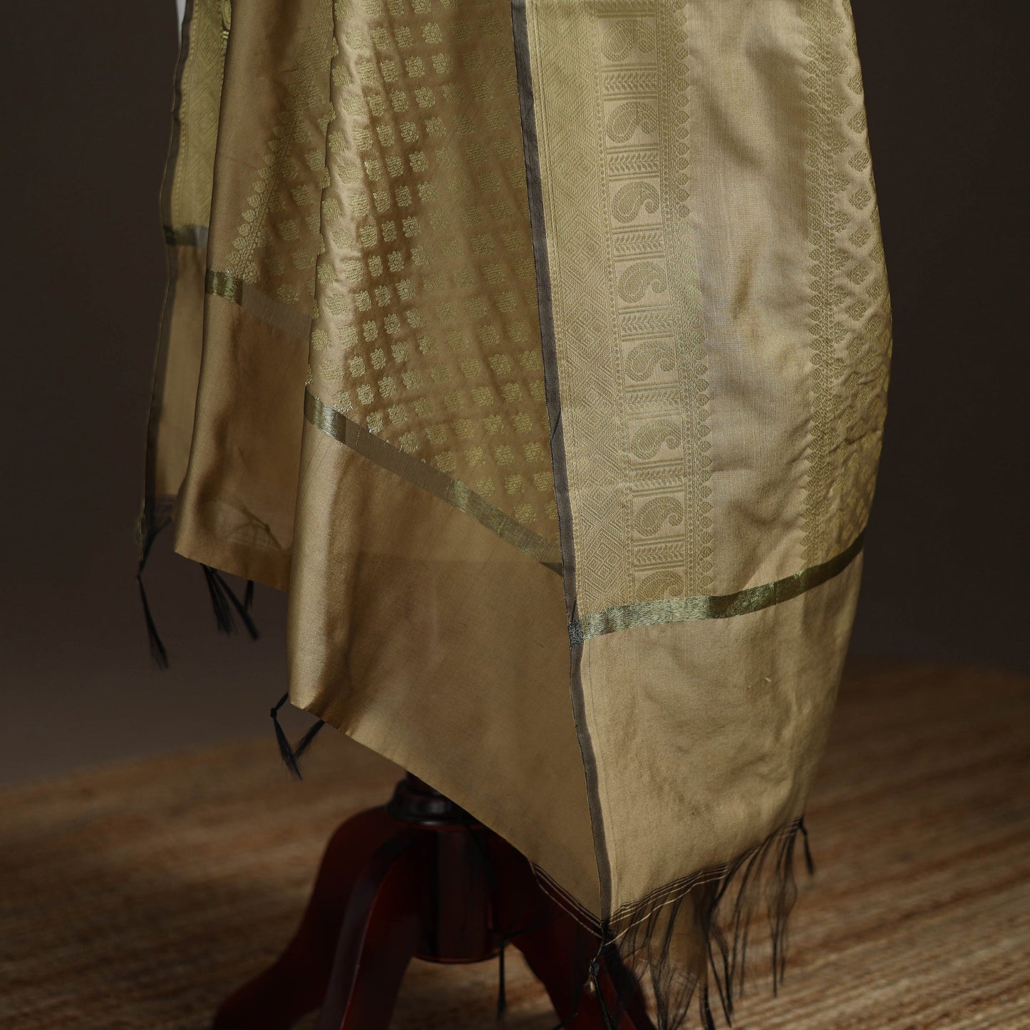 Zari work banarasi silk dupatta 25 - handcrafted