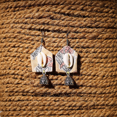 Zesika Handcrafted GS & Shell Work Fabart Earrings