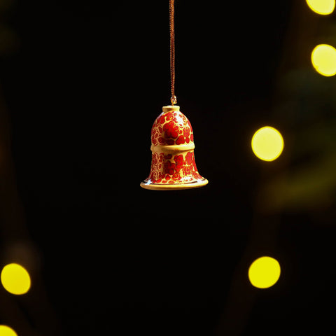 Bell - kashmir handpainted christmas decor ornament 03