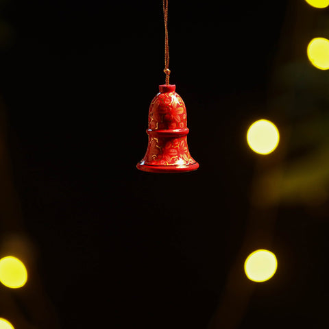 Bell - kashmir handpainted christmas decor ornament 04