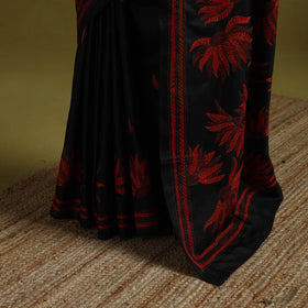 Bengal hand embroidery bangalore silk handloom kantha saree