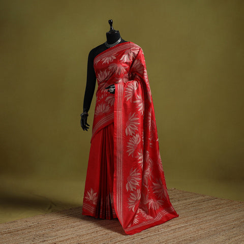 Bengal hand embroidery bangalore silk handloom kantha saree