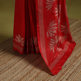 Bengal hand embroidery bangalore silk handloom kantha saree