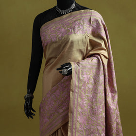 Bengal hand embroidery bangalore silk handloom kantha saree