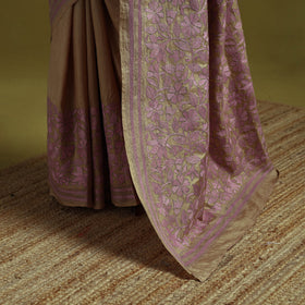 Bengal hand embroidery bangalore silk handloom kantha saree