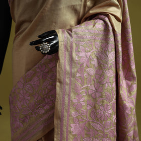 Bengal hand embroidery bangalore silk handloom kantha saree