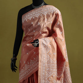 Bengal hand embroidery bangalore silk handloom kantha saree