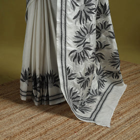 Bengal hand embroidery bangalore silk handloom kantha saree