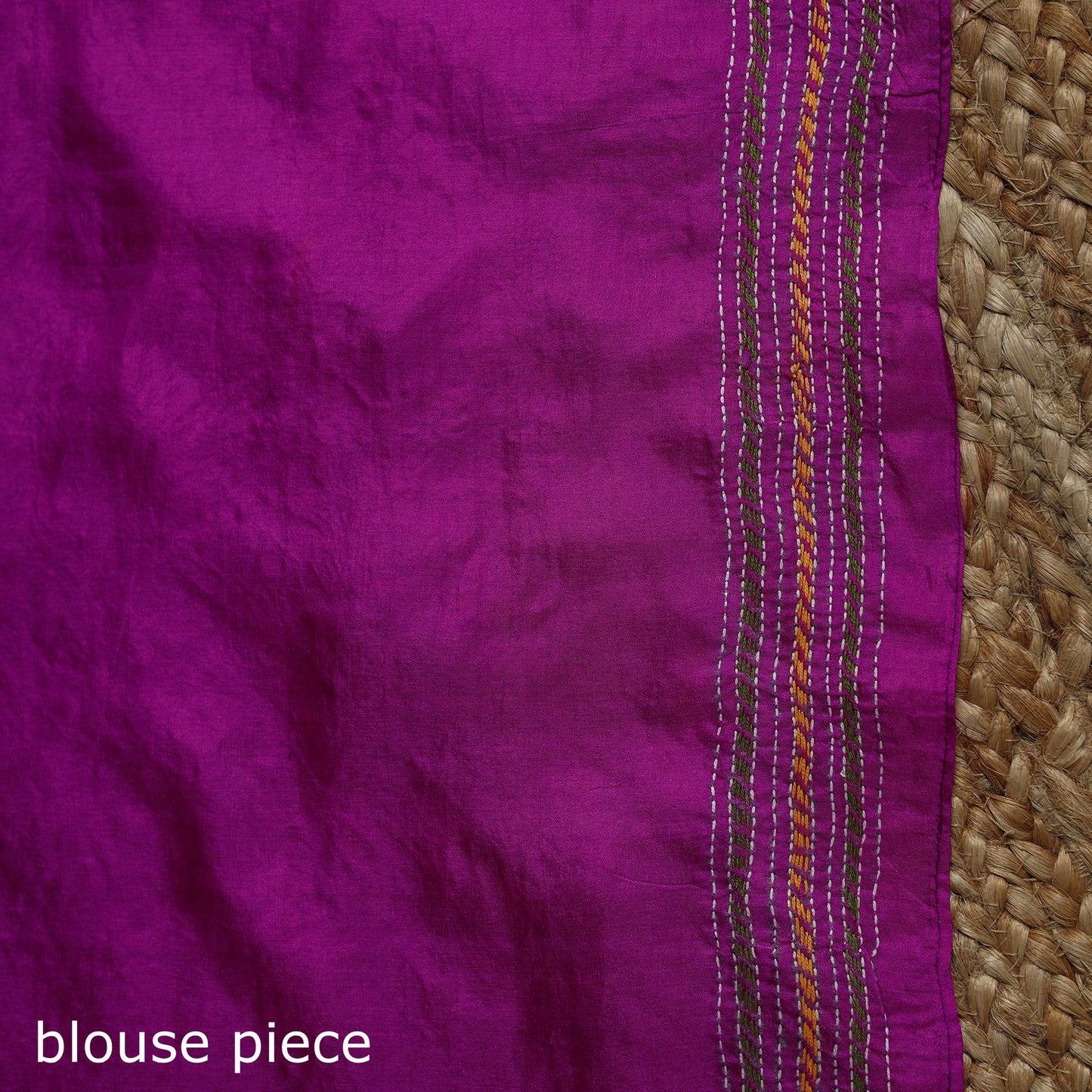 Bengal hand embroidery bangalore silk handloom kantha saree