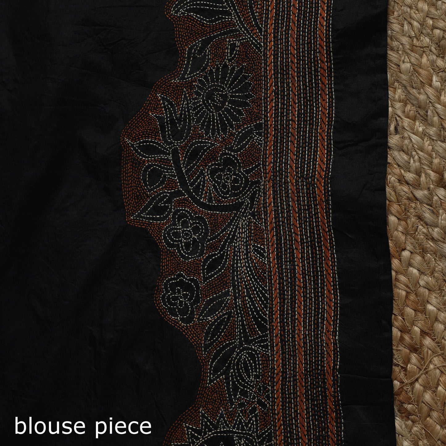 Bengal hand embroidery bangalore silk handloom kantha saree