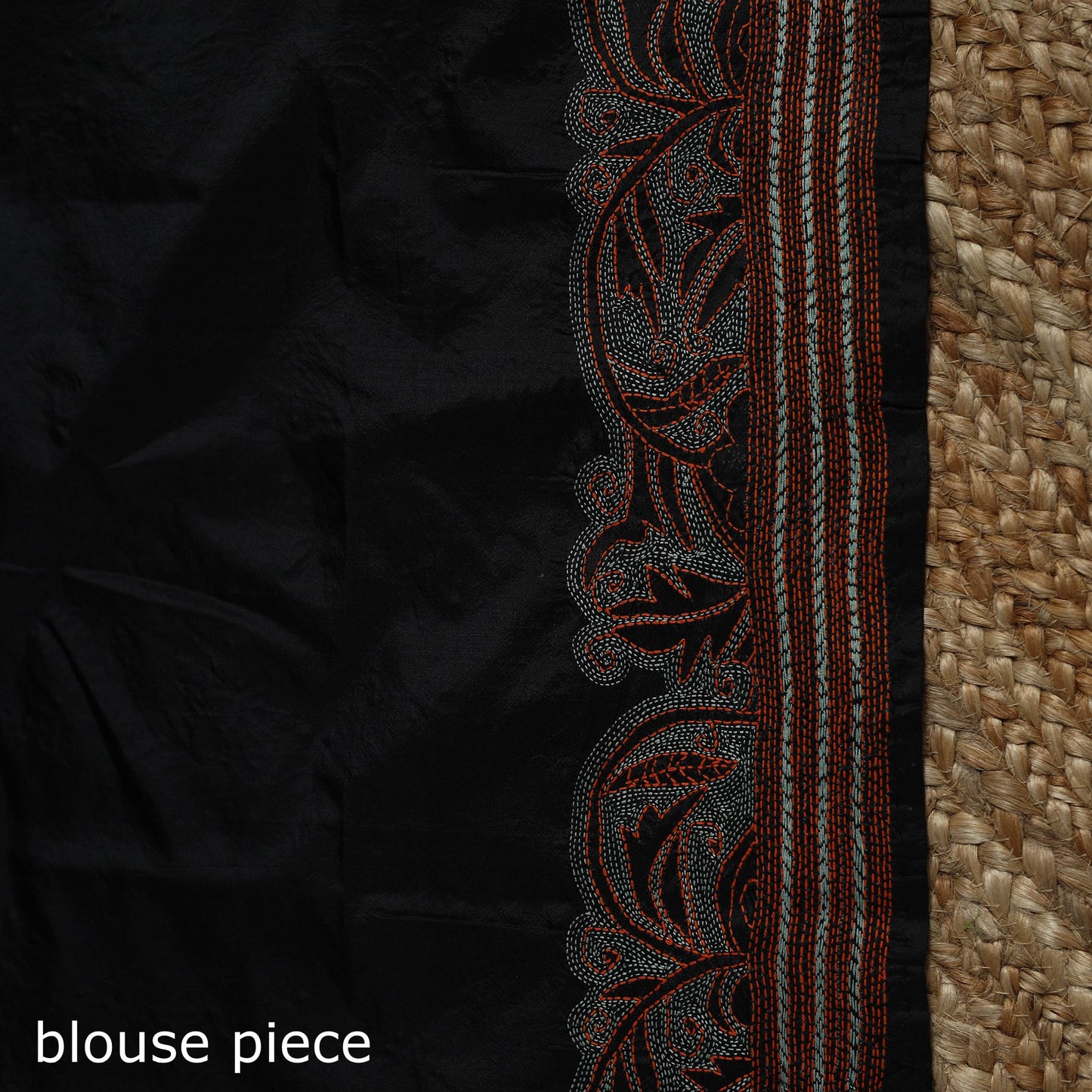 Bengal hand embroidery bangalore silk handloom kantha saree