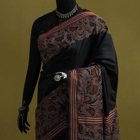 Bengal hand embroidery bangalore silk handloom kantha saree