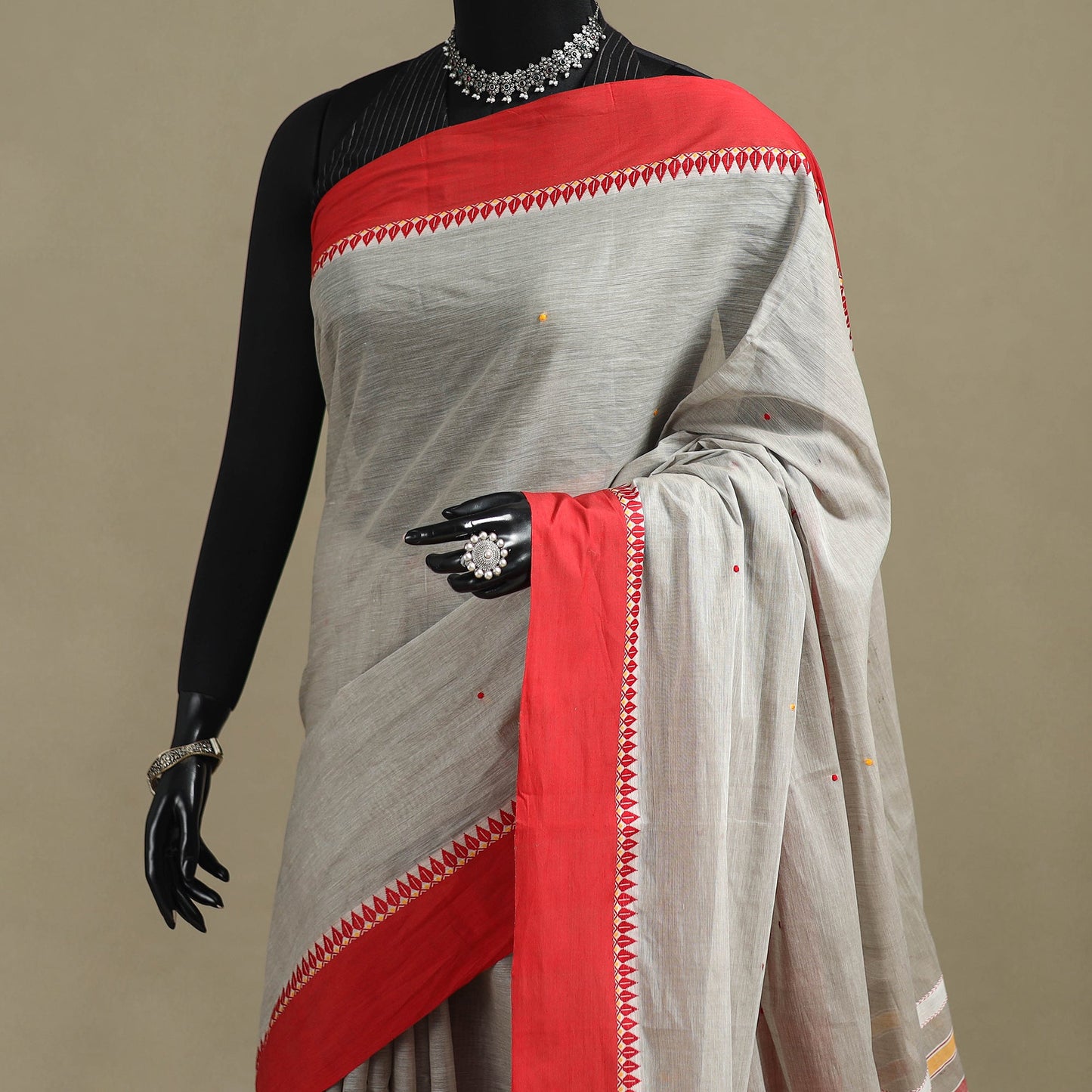Bengal handwoven cotton begumpuri saree 01 - handcrafted