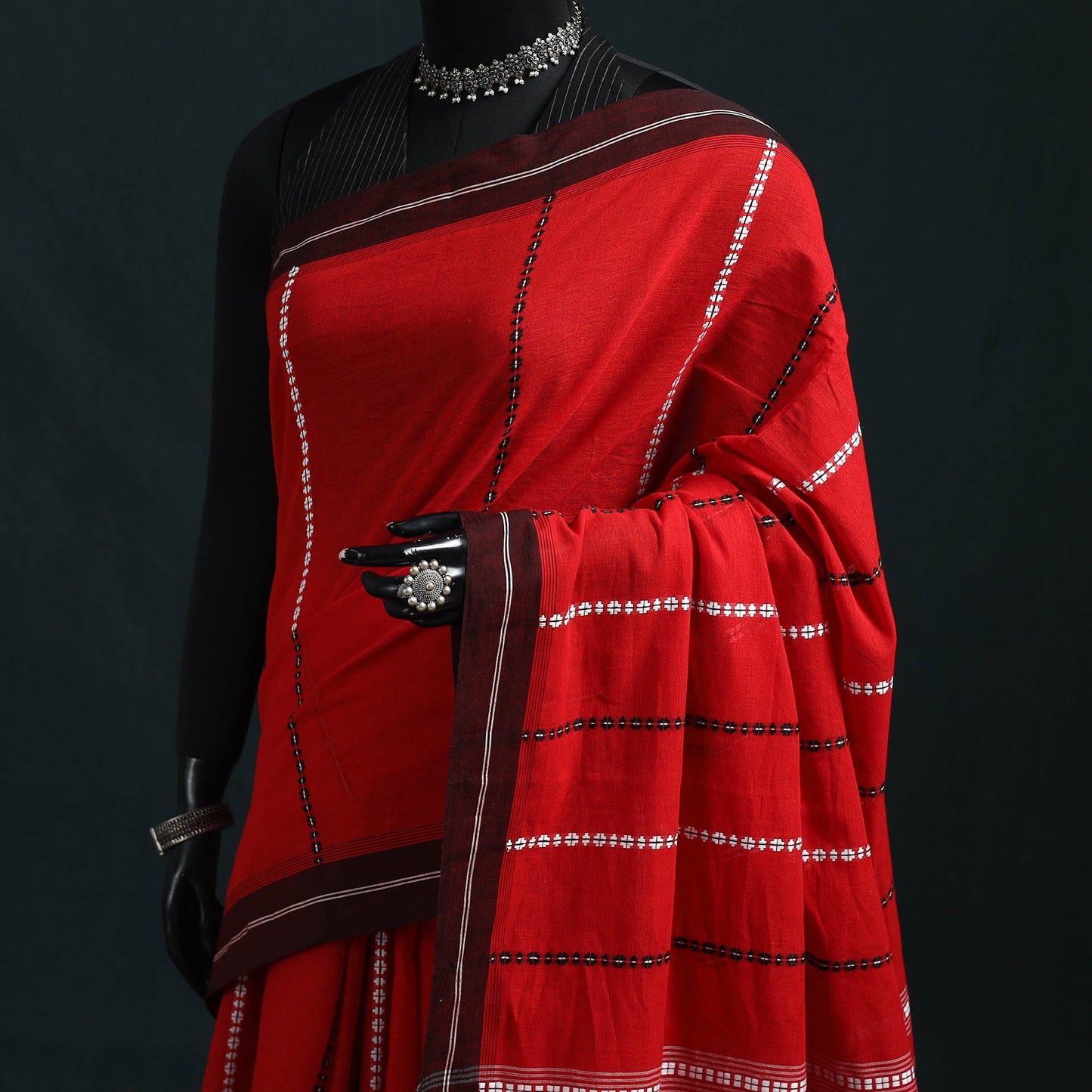 Bengal handwoven cotton begumpuri saree 08 - handcrafted
