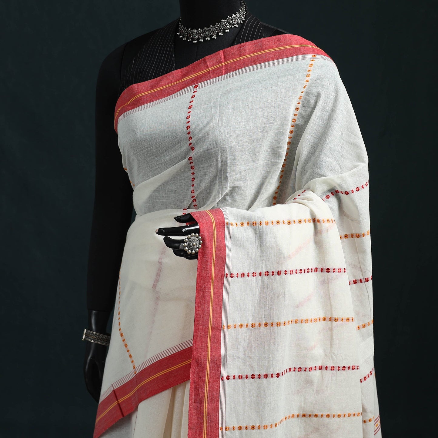 Bengal handwoven cotton begumpuri saree 09 - handcrafted