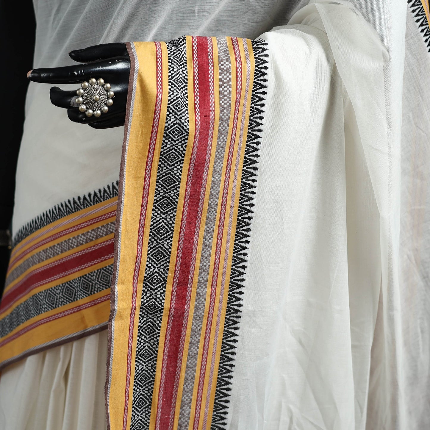 Bengal handwoven cotton begumpuri saree 30 - handcrafted