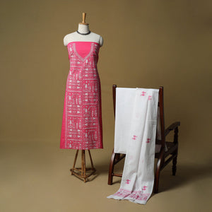 Bengal kantha hand embroidered cotton 3pc unstitched dress