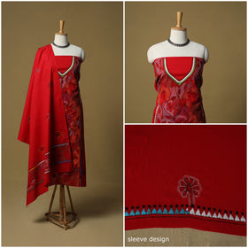 Bengal kantha hand embroidered cotton 3pc unstitched dress