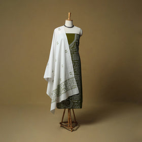 Bengal kantha hand embroidered cotton 3pc unstitched dress