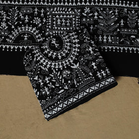 Bengal kantha hand embroidered cotton 3pc unstitched dress