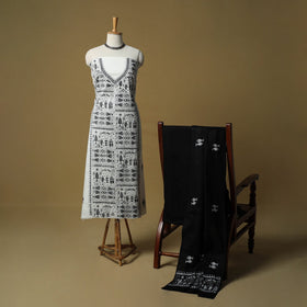 Bengal kantha hand embroidered cotton 3pc unstitched dress