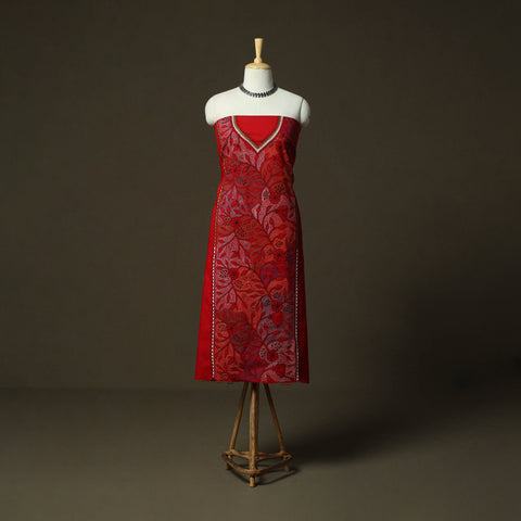 Bengal kantha hand embroidered cotton unstitched kurta