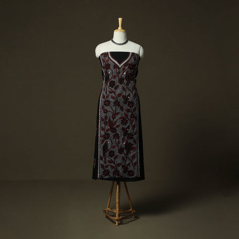 Bengal kantha hand embroidered cotton unstitched kurta